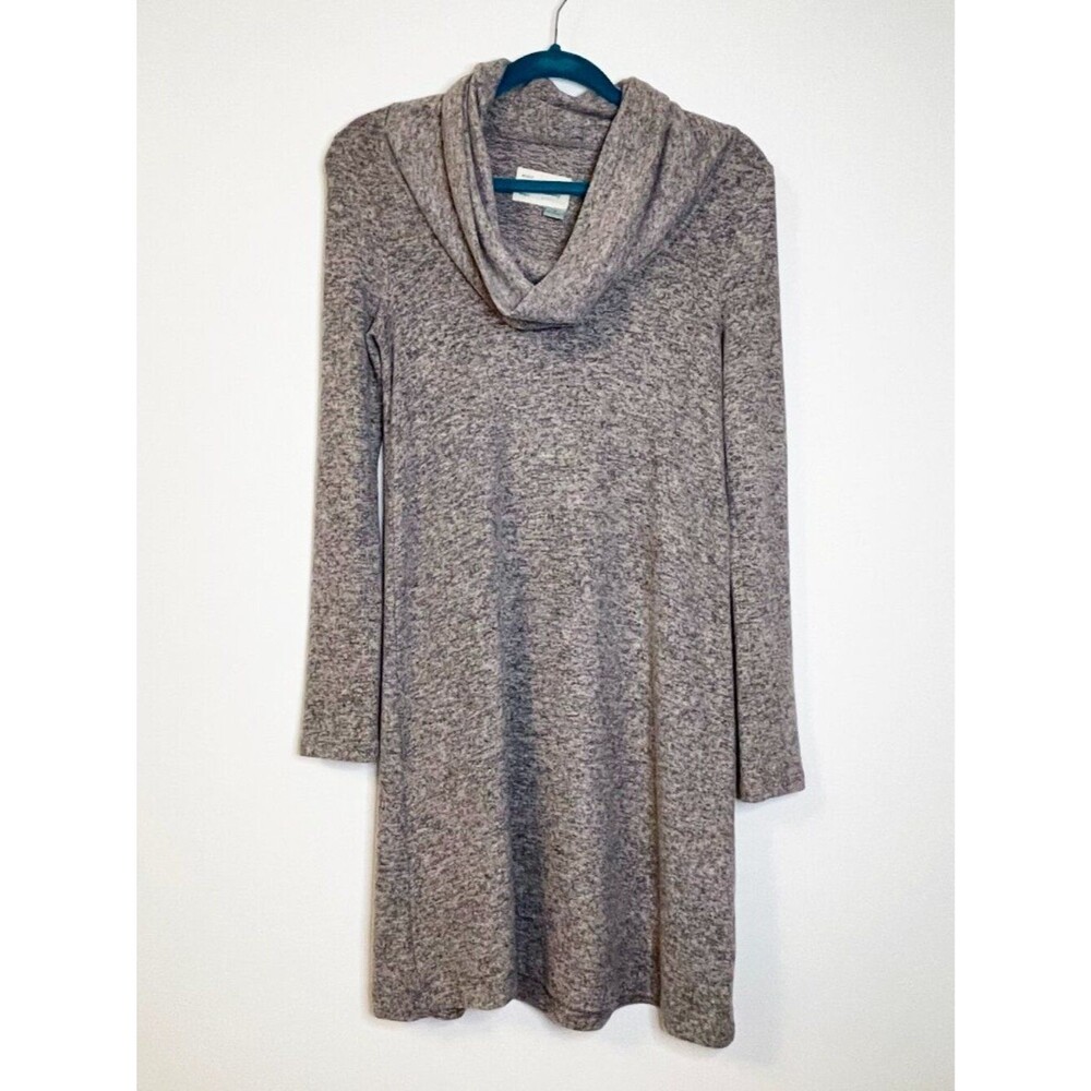 Saturday Sunday Anthropologie Gray Cowl Neck Sweater Dress XS Soft Knit Cozy